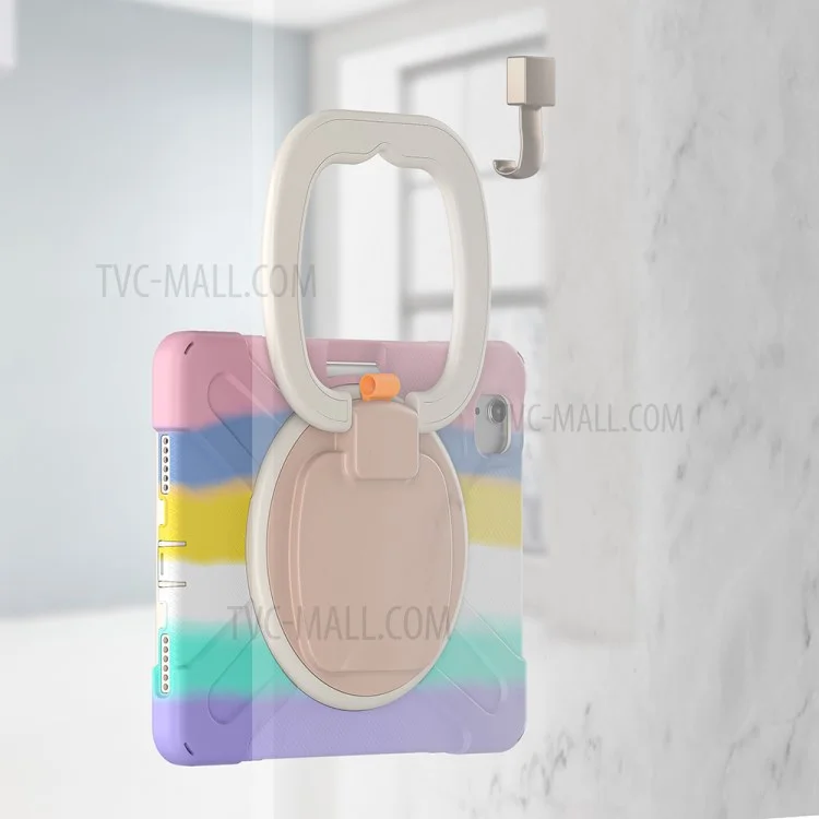 PC + Capa de Suporte de Silicone para iPad Air 11 (2024) / Air (2020) / Air (2022) / Pro 11 polegadas (2022) / (2021) / (2020) / (2018) - Colorido / Rosa