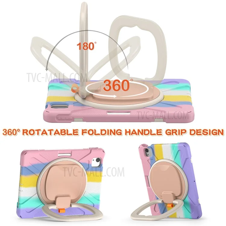 PC + Capa de Suporte de Silicone para iPad Air 11 (2024) / Air (2020) / Air (2022) / Pro 11 polegadas (2022) / (2021) / (2020) / (2018) - Colorido / Rosa