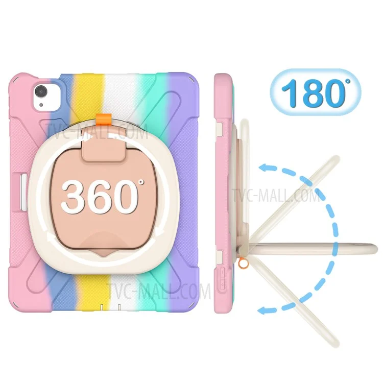 PC + Capa de Suporte de Silicone para iPad Air 11 (2024) / Air (2020) / Air (2022) / Pro 11 polegadas (2022) / (2021) / (2020) / (2018) - Colorido / Rosa