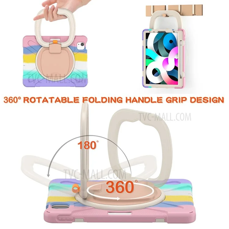 PC + Capa de Suporte de Silicone para iPad Air 11 (2024) / Air (2020) / Air (2022) / Pro 11 polegadas (2022) / (2021) / (2020) / (2018) - Colorido / Rosa