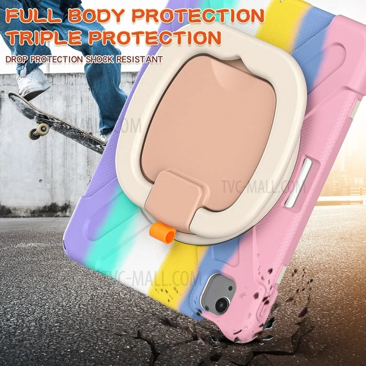 PC + Capa de Suporte de Silicone para iPad Air 11 (2024) / Air (2020) / Air (2022) / Pro 11 polegadas (2022) / (2021) / (2020) / (2018) - Colorido / Rosa