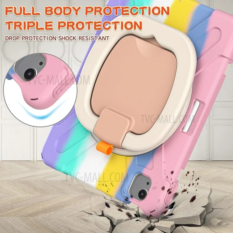 PC + Capa de Suporte de Silicone para iPad Air 11 (2024) / Air (2020) / Air (2022) / Pro 11 polegadas (2022) / (2021) / (2020) / (2018) - Colorido / Rosa
