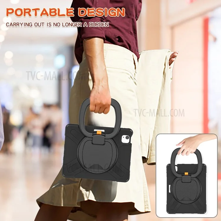 PC + Silicone Kickstand Case for iPad Air 11 (2025) / (2024) / Air (2020) / (2022) / Pro 11 (2022) /  (2021) / (2020) / (2018) - Black / Black