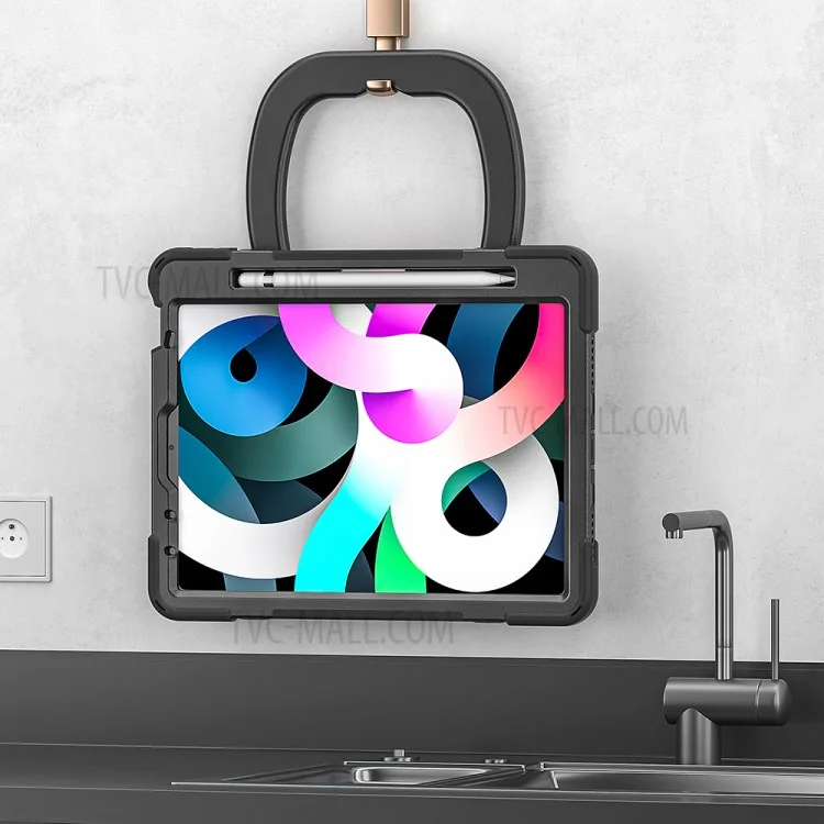 PC + Silicone Kickstand Case for iPad Air 11 (2025) / (2024) / Air (2020) / (2022) / Pro 11 (2022) /  (2021) / (2020) / (2018) - Black / Black