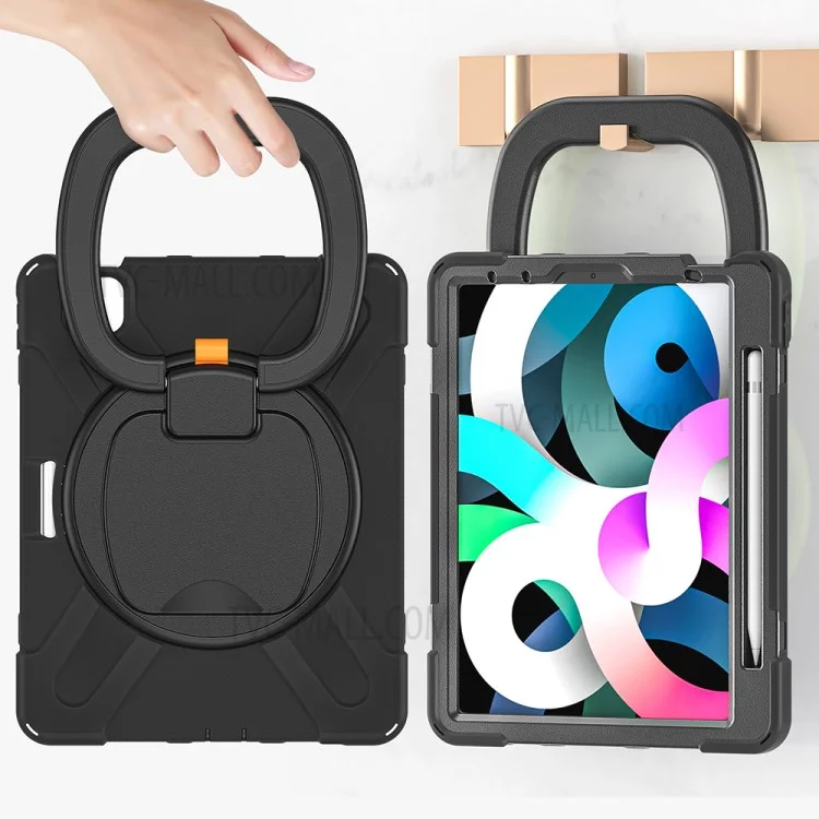 Hold 360 Graus Giratório 360 Graus PC + Silicone Kickstand Case Com Caneta Para Ipad Air (2020)/Air (2022)/Pro 11 Polegadas (2021)/(2020)/(2018) - Preto Preto