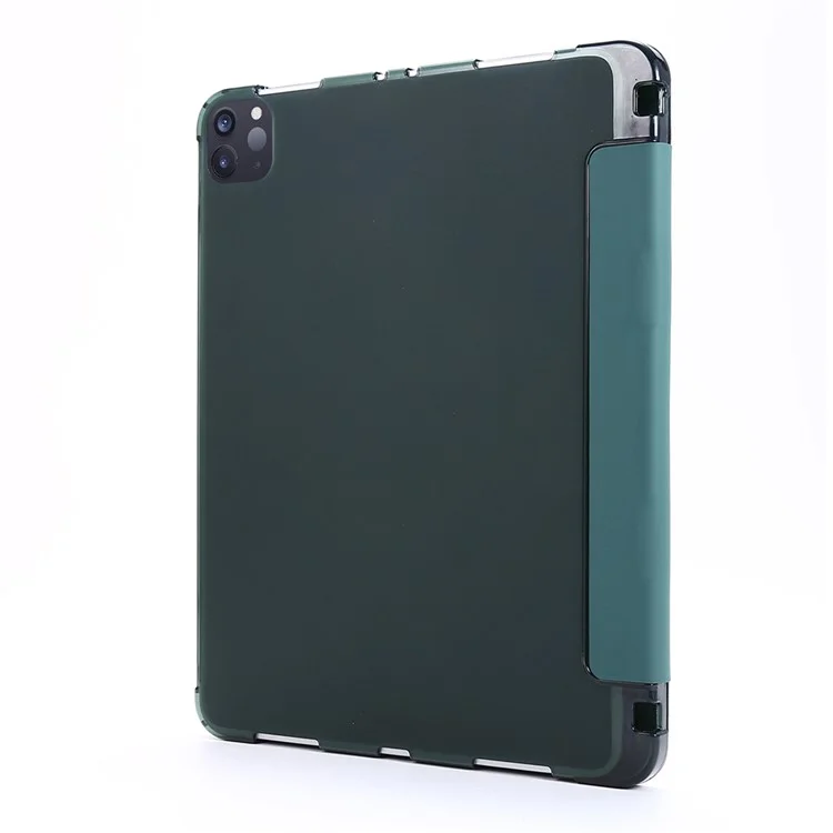 TPU + PU Leather Stand Smart Tablet Case for iPad Pro 11-inch (2021) - Dark Green