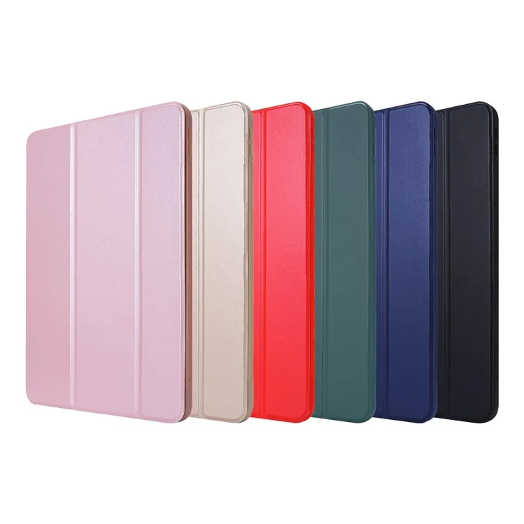 Tri-fold Stand Silicone + pu en Cuir Tablet Cover Pour Ipad Pro 11 Pouces (2021) - le Noir