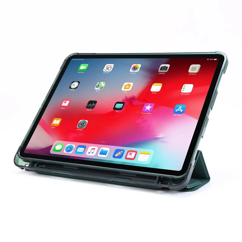 Deformable Stand Leather Tablet Case with Auto Wake/Sleep Function for iPad Pro 12.9-inch (2021) - Light Green