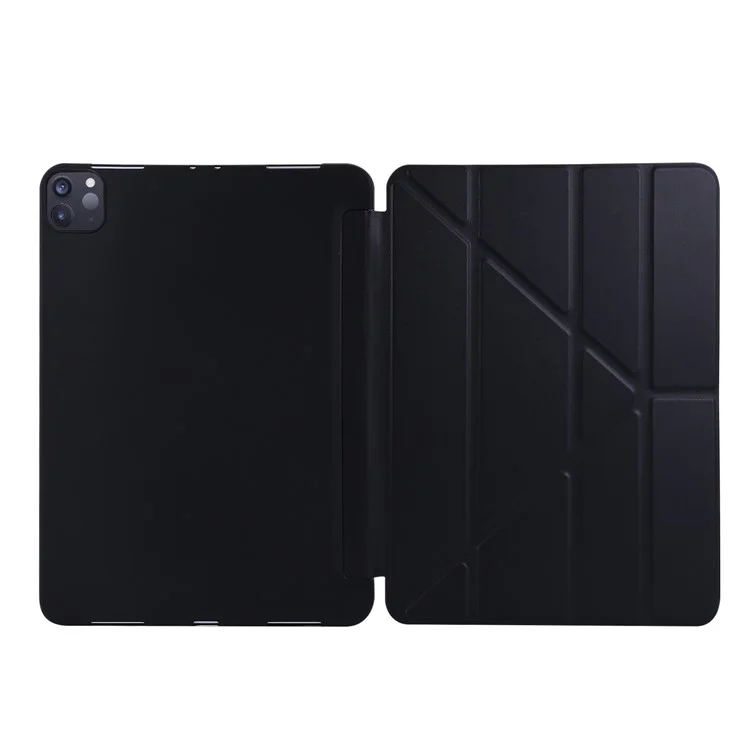 Auto Wake/Sleep Deformable Silicone + PU Leather Stand Tablet Cover for iPad Pro 11-inch (2021) - Black