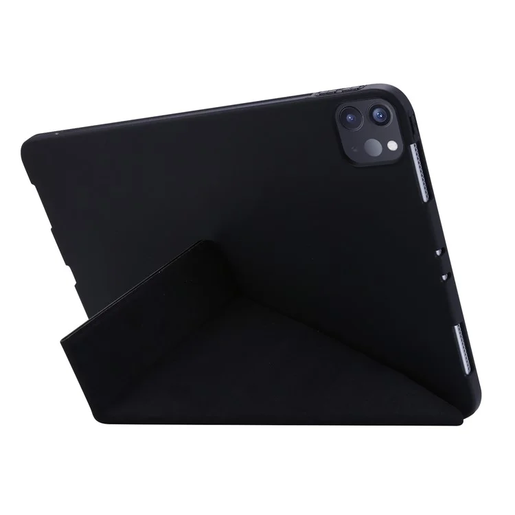 Auto Wake/Sleep Deformable Silicone + PU Leather Stand Tablet Cover for iPad Pro 11-inch (2021) - Black