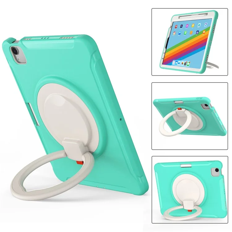 Rotary Kickstand Tablet Cover  for iPad Air 11 (2025) / (2024) / Air (2020) / (2022) / Pro 11 (2022) / (2021) / (2020) / (2018) - Aqua / White