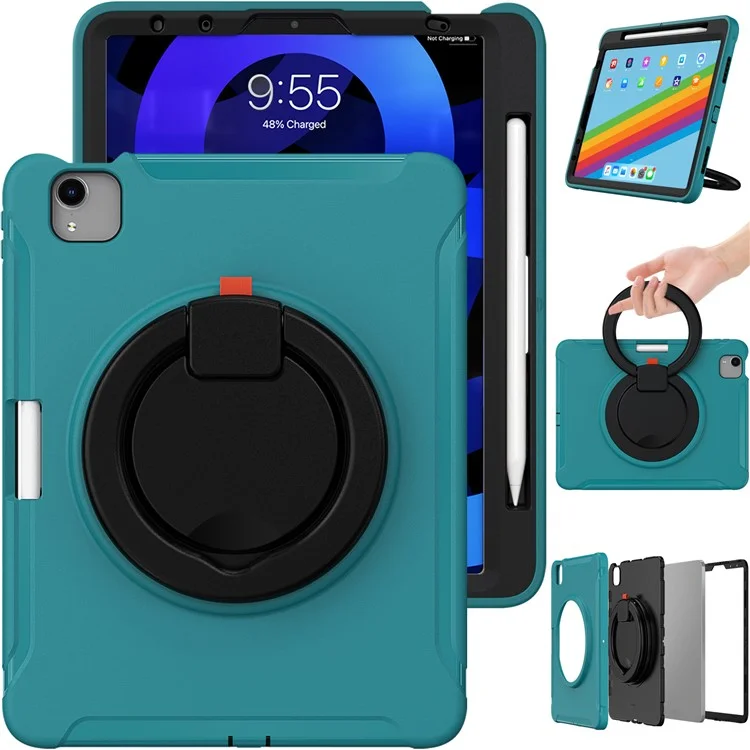 Capa Giratória de Suporte para Tablet Rotativo para iPad Air 11 (2024) / Air (2020) / Air (2022) / Pro 11 polegadas (2022) / (2021) / (2020) / (2018) - Azul / Preto
