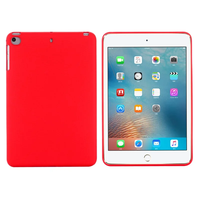 Liquid Silicone Soft Tablet Case Protective Shell for iPad mini (2019) 7.9 inch/mini 4 - Red
