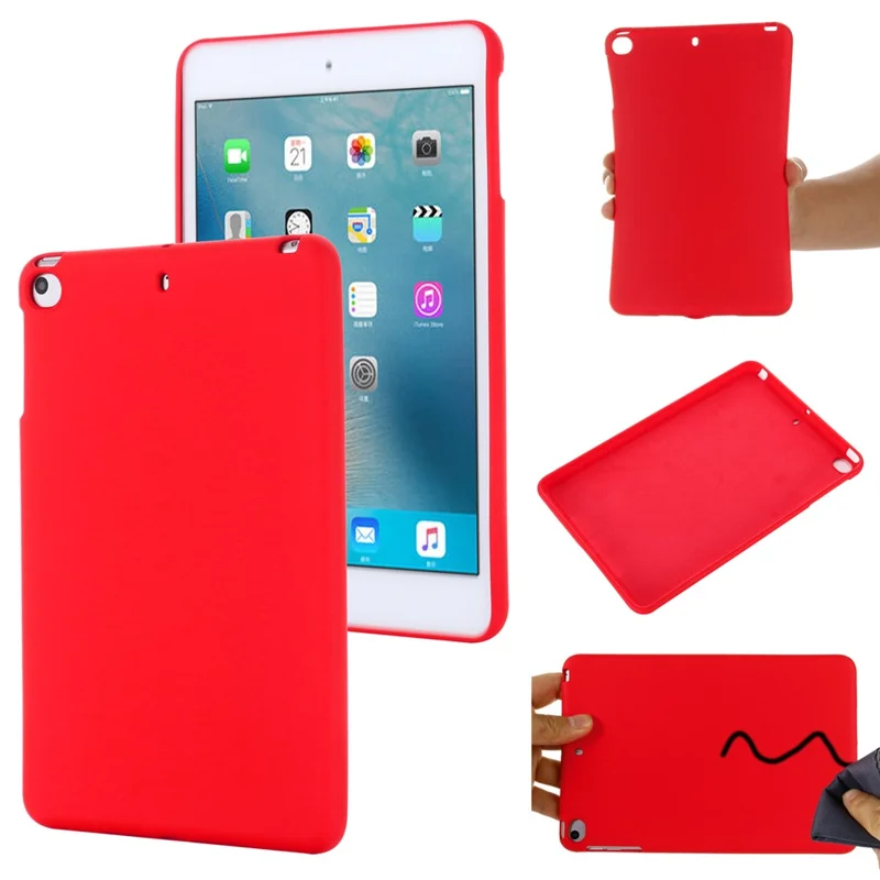 Liquid Silicone Soft Tablet Case Protective Shell for iPad mini (2019) 7.9 inch/mini 4 - Red