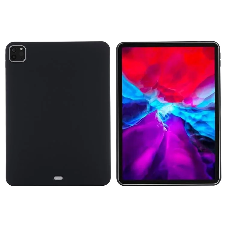 Couverture de Boîtier de Tablette en Silicone Liquide de Couleur Unie Pour Ipad Pro 11 Pouces (2020) / (2018) - le Noir