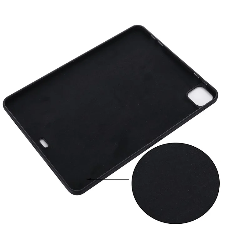 Couverture de Boîtier de Tablette en Silicone Liquide de Couleur Unie Pour Ipad Pro 11 Pouces (2020) / (2018) - le Noir