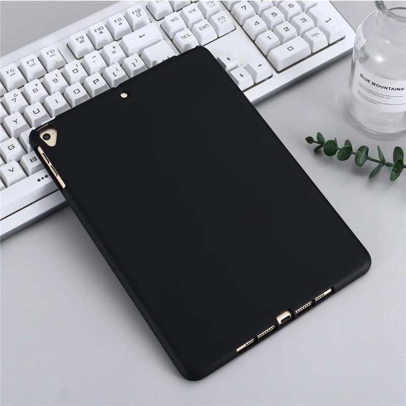 Etui ochronne z miękkiego ciekłego silikonu, cienkie, odporne na wstrząsy, na pełny obrys, dla iPad 9,7 cala (2018)/(2017)/iPad 5 – Czarny