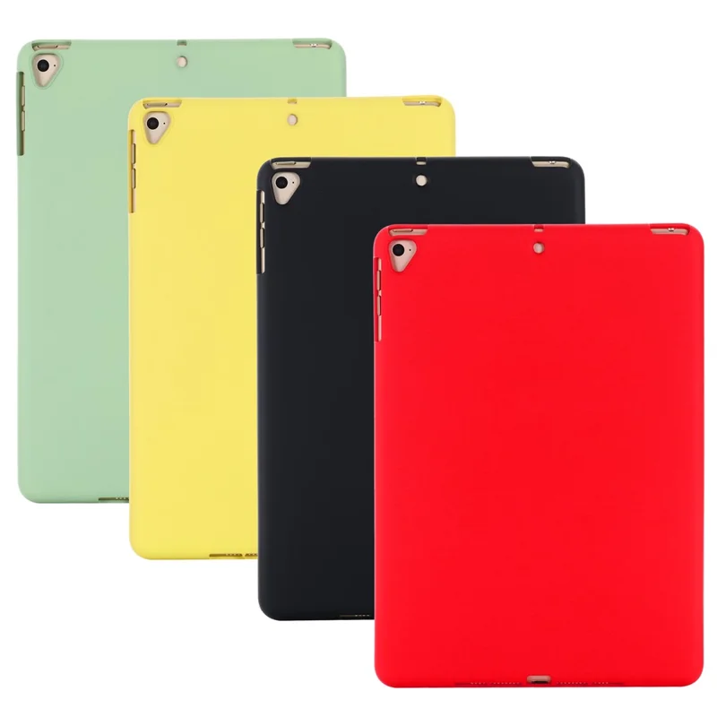 Etui ochronne z miękkiego ciekłego silikonu, cienkie, odporne na wstrząsy, na pełny obrys, dla iPad 9,7 cala (2018)/(2017)/iPad 5 – Czarny