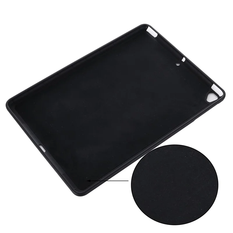 Etui ochronne z miękkiego ciekłego silikonu, cienkie, odporne na wstrząsy, na pełny obrys, dla iPad 9,7 cala (2018)/(2017)/iPad 5 – Czarny