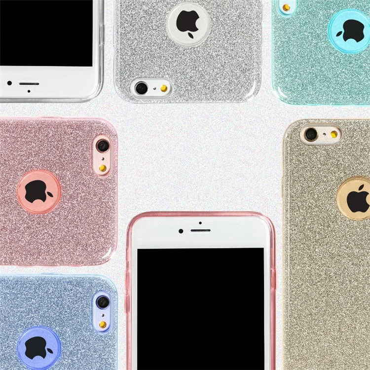 XINCUCO Flash Powder Paper PC TPU Hybrid Case for iPhone 6s 6 - Silver