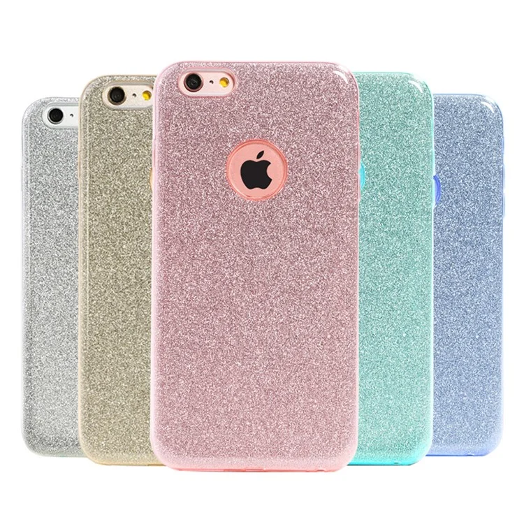 XINCUCO Flash Powder Paper PC TPU Hybrid Case for iPhone 6s 6 - Silver
