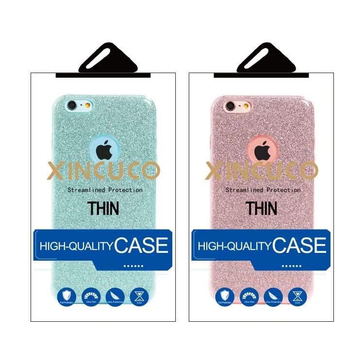 XINCUCO Flash Powder Paper PC TPU Hybrid Case for iPhone 6s 6 - Silver