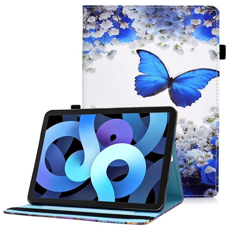 Tablet Case with Card Slots for iPad Air 11 (2026) / (2025) / (2024) / Pro 11(2022) / (2021) / (2020) / (2018) / Air (2020) (2022) - Blue Butterfly