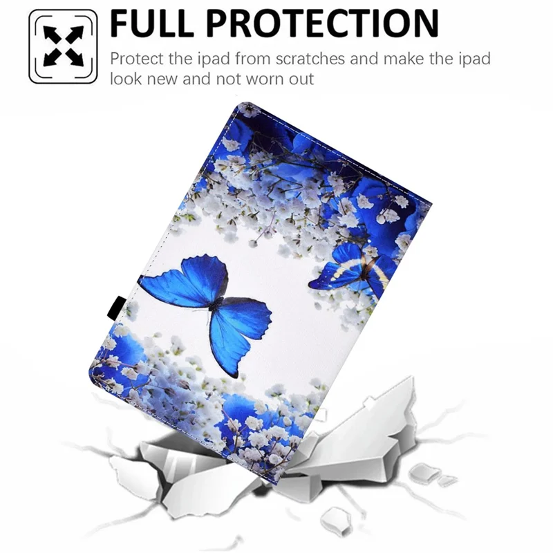 Tablet Case with Card Slots for iPad Air 11 (2026) / (2025) / (2024) / Pro 11(2022) / (2021) / (2020) / (2018) / Air (2020) (2022) - Blue Butterfly