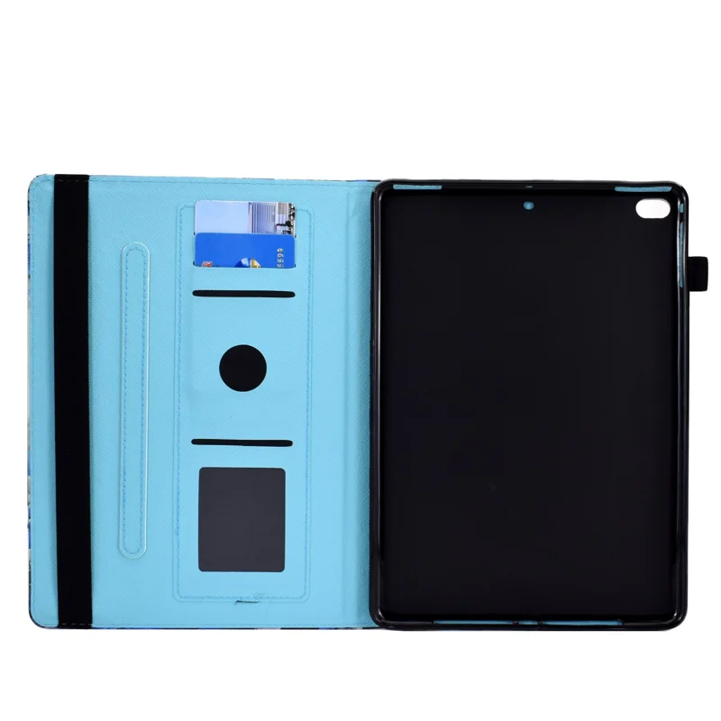 Multi-Angle Viewing Pattern Printing Elastic Band Folio Stand Cover with Cards Holder for iPad AIR / Air 2 / iPad 9.7-inch (2018) / (2017) - Butterfly Tree