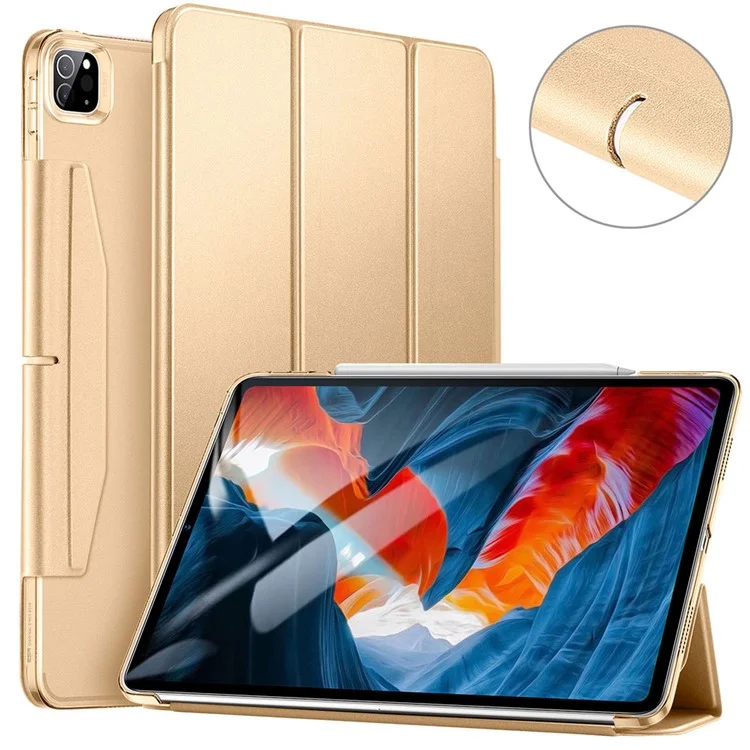 ESR Yippee Series Trifold Convenient Magnetic Attachment Smart Case for iPad Pro 12.9-inch (2022) / (2021) - Khaki