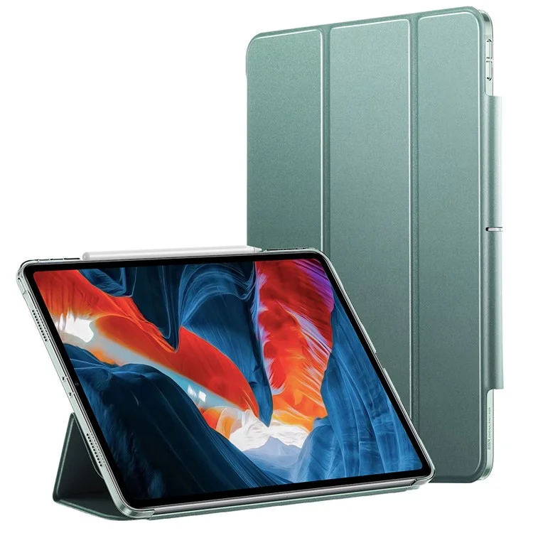 ESR YIPFEE-Serie Trifold Bequemer Magnetischer Befestigung Smart Case Für IPad Pro 12,9-Zoll (2021) - Waldgrün