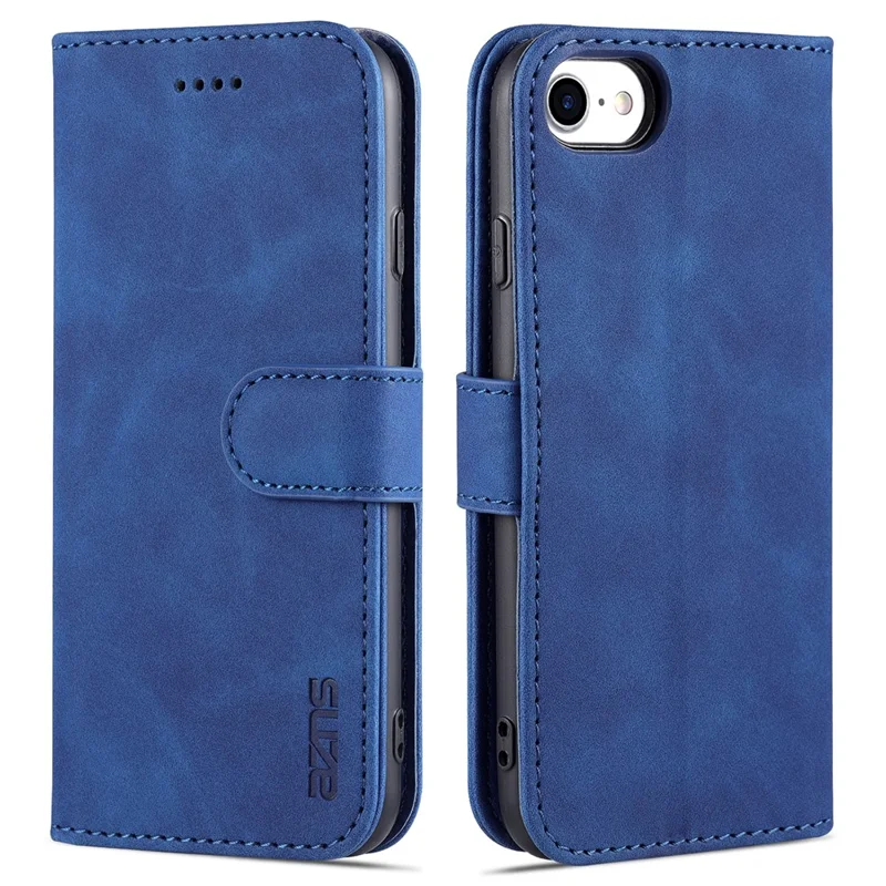 AZNS PU Leather Phone Cover Wallet Case Stand Design for iPhone 7 4.7 inch/8 4.7 inch/SE (2020)/SE (2022) - Blue