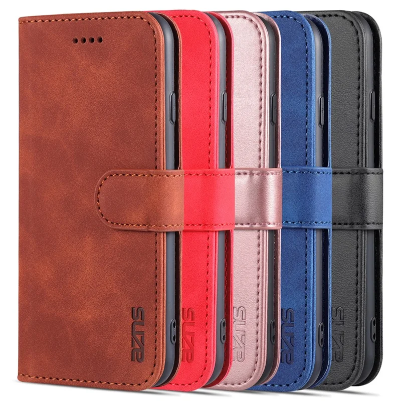 AZNS PU Leather Phone Cover Wallet Case Stand Design for iPhone 7 4.7 inch/8 4.7 inch/SE (2020)/SE (2022) - Blue