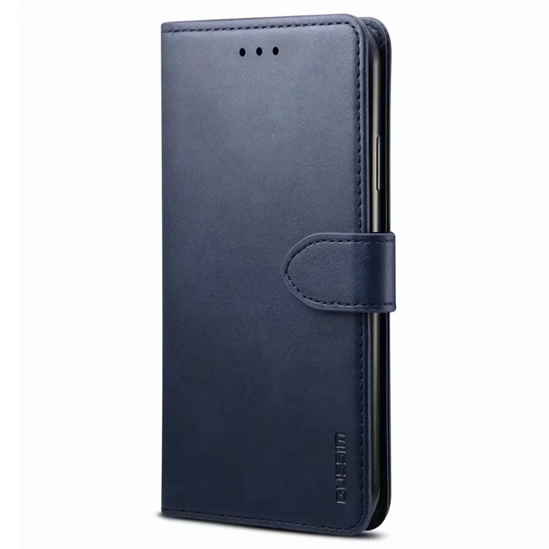 GUSSIM Magnetic Closure Clasp Leather Phone Wallet Stand Case for iPhone 12 6.1 inch/12 Pro 6.1 inch - Blue
