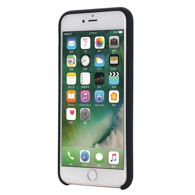 Funda de teléfono con borde envuelto de silicona líquida para iPhone 6 Plus / iPhone 6s Plus - Negro