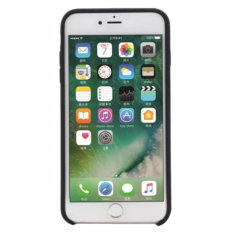 Funda de teléfono con borde envuelto de silicona líquida para iPhone 6 Plus / iPhone 6s Plus - Negro