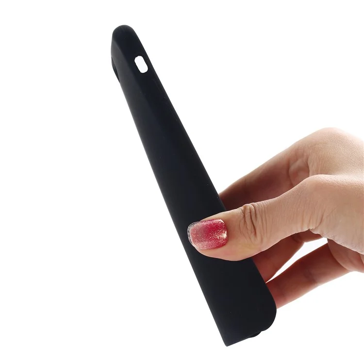 Funda de teléfono con borde envuelto de silicona líquida para iPhone 6 Plus / iPhone 6s Plus - Negro