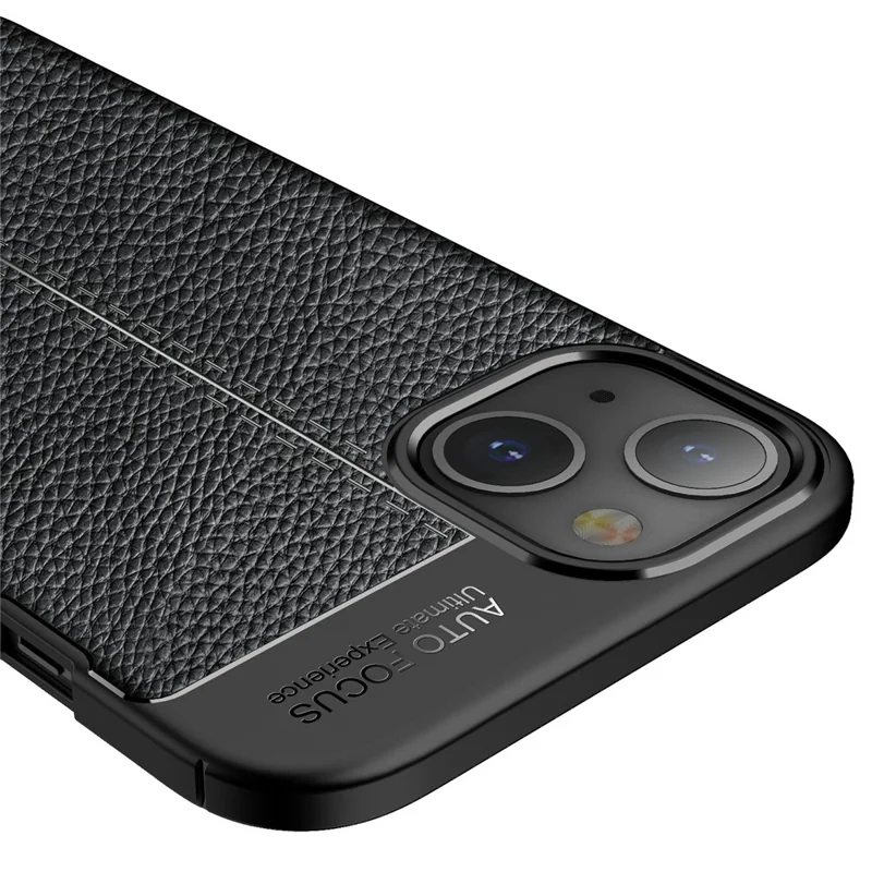 Litchi Texture Anti Scratch TPU Phone Case Shell for iPhone 13 6.1 inch - Black