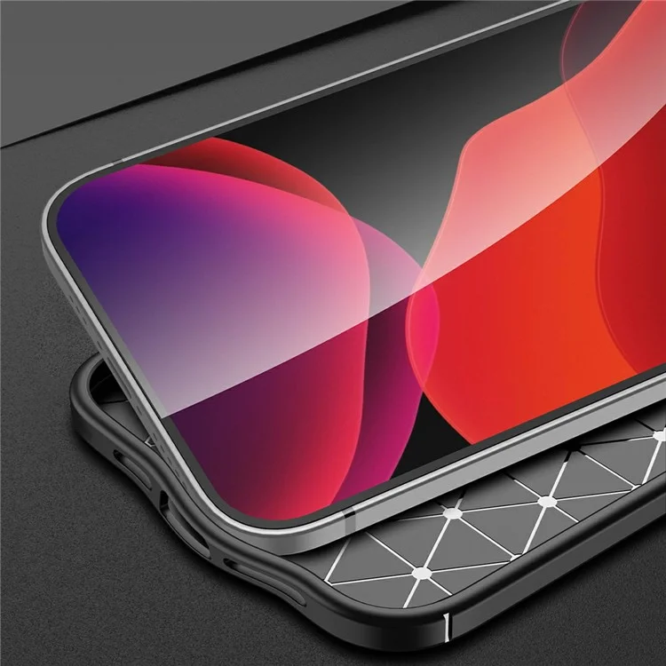 Funda Blanda de TPU con Textura de Litchi para iPhone 13 Pro Max - Negro