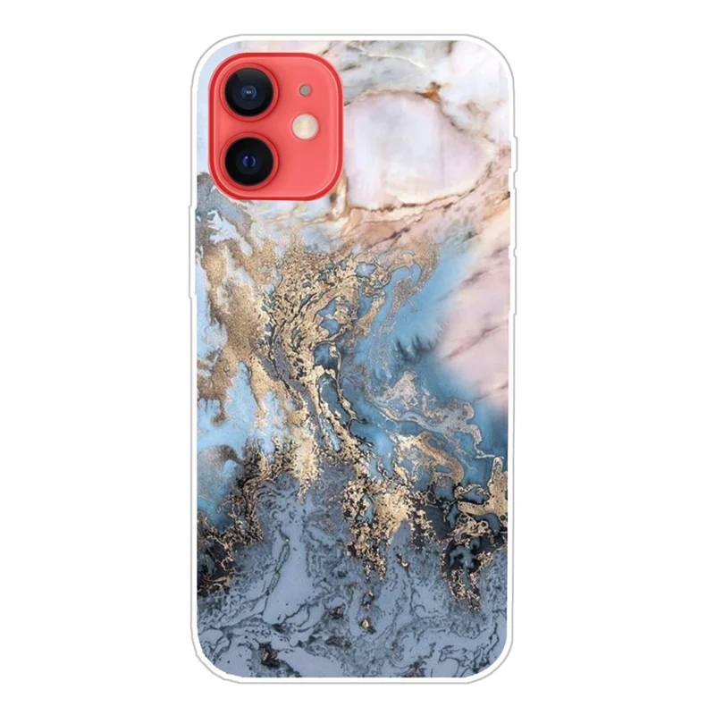 Marble Pattern Flexible TPU Back Shell for iPhone 13 6.1 inch - Style D