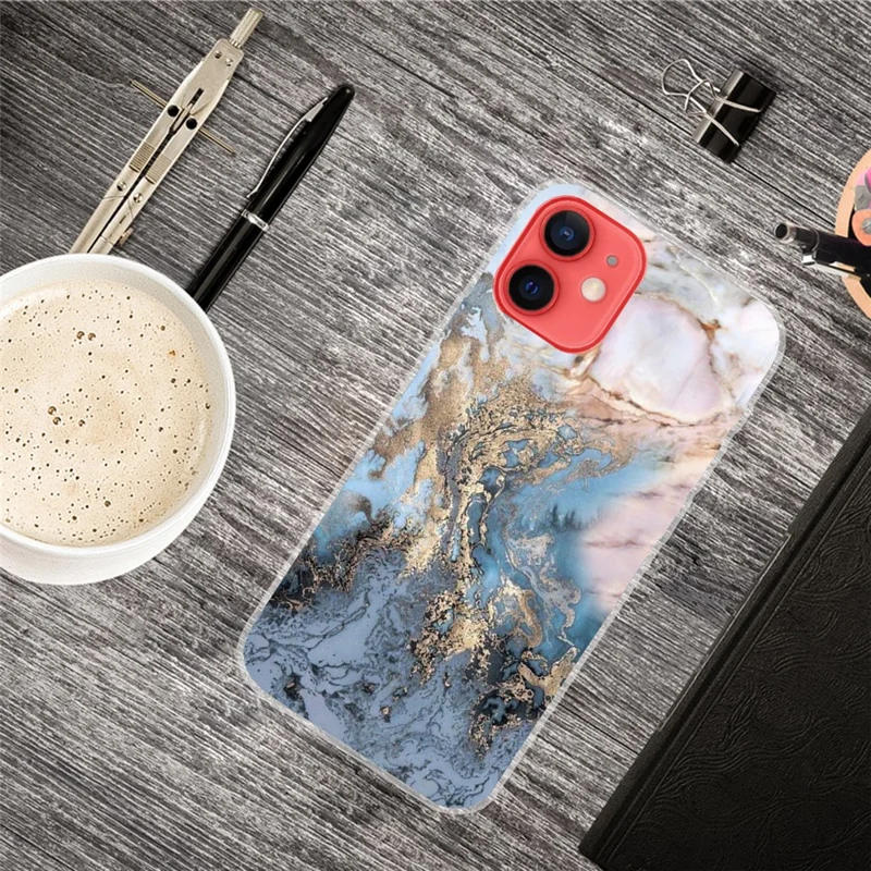 Marble Pattern Flexible TPU Back Shell for iPhone 13 6.1 inch - Style D