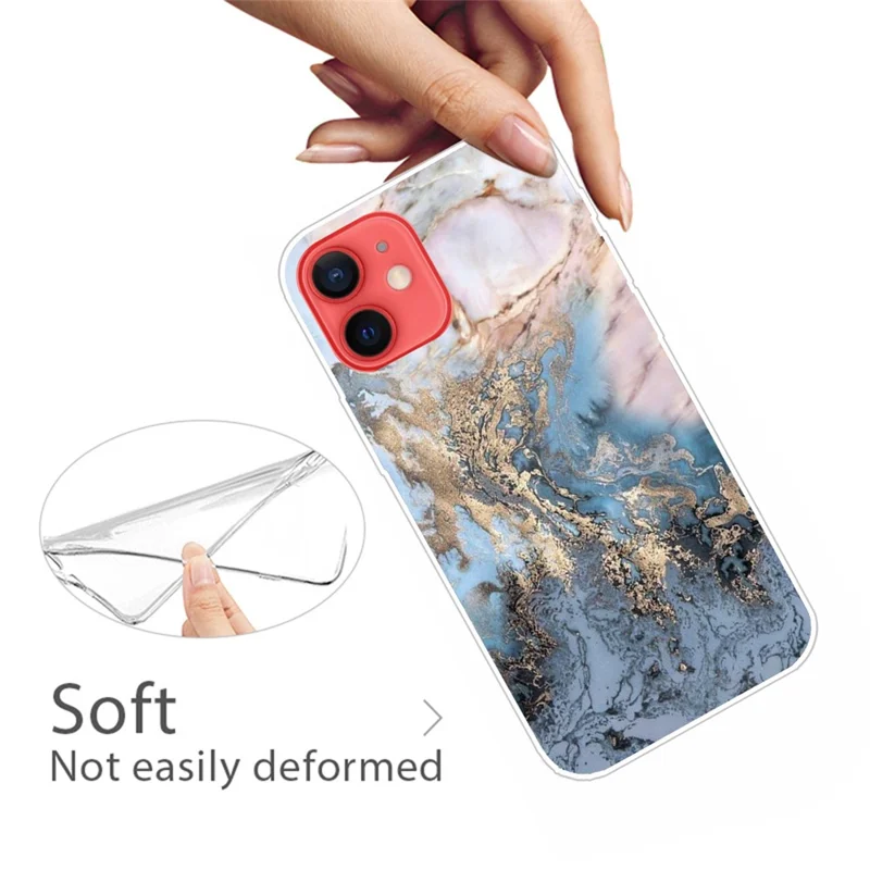 Marble Pattern Flexible TPU Back Shell for iPhone 13 6.1 inch - Style D