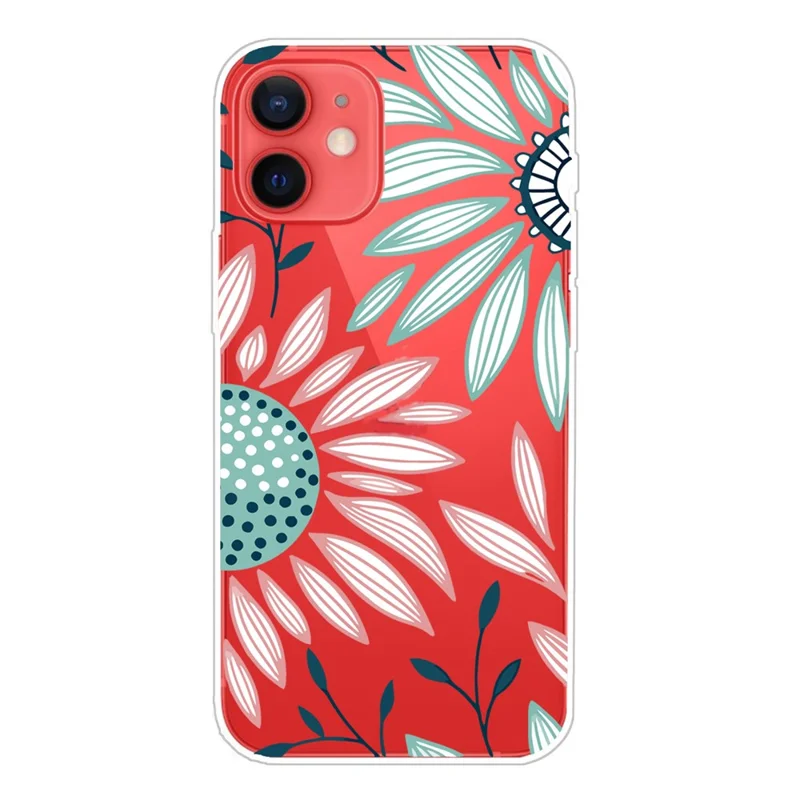 Soft Flexible TPU Shockproof Cover Cute Pattern Printing Phone Case for iPhone 13 6.1 inch - Sunflower