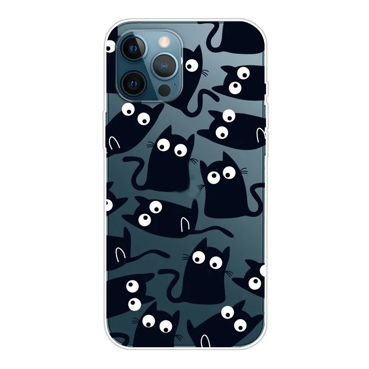 Soft TPU Shock Absorption Slim Pattern Printing Transparent Protective Case for iPhone 13 Pro 6.1 inch - Little Cats