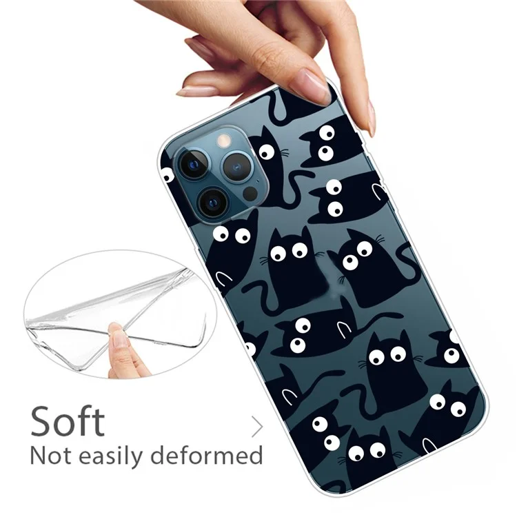 Soft TPU Shock Absorption Slim Pattern Printing Transparent Protective Case for iPhone 13 Pro 6.1 inch - Little Cats