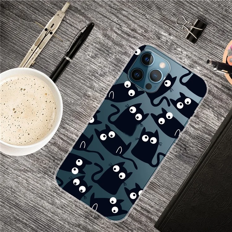 Soft TPU Shock Absorption Slim Pattern Printing Transparent Protective Case for iPhone 13 Pro 6.1 inch - Little Cats