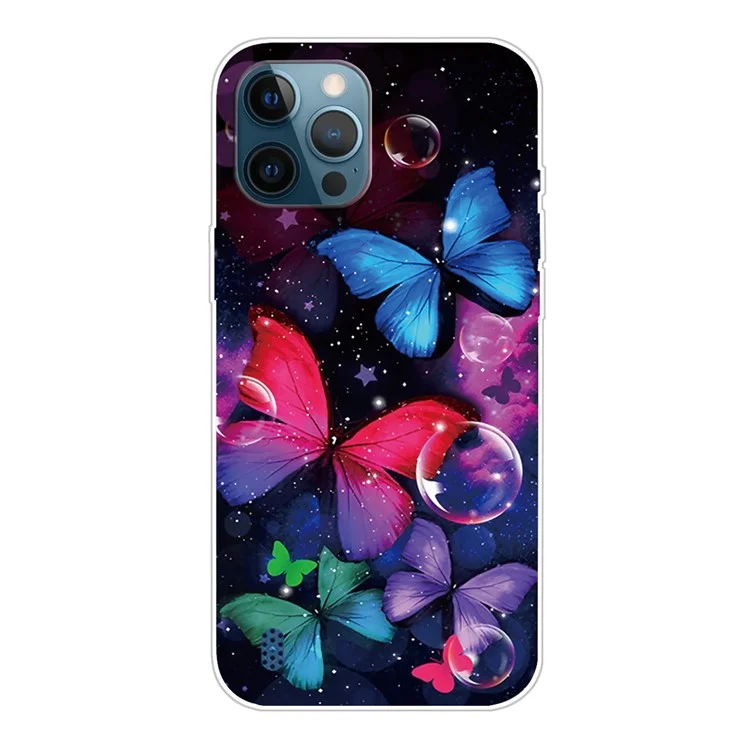 Carcasa Posterior de TPU con Impresión de Patrones IMD para iPhone 13 Pro de 6.1 Pulgadas - Hermosa Mariposa