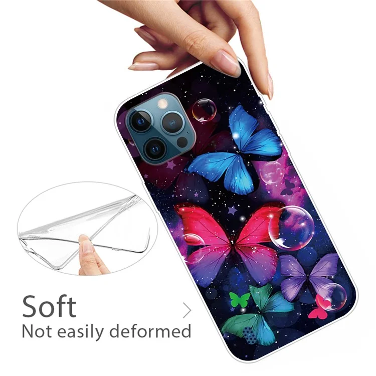 Carcasa Posterior de TPU con Impresión de Patrones IMD para iPhone 13 Pro de 6.1 Pulgadas - Hermosa Mariposa