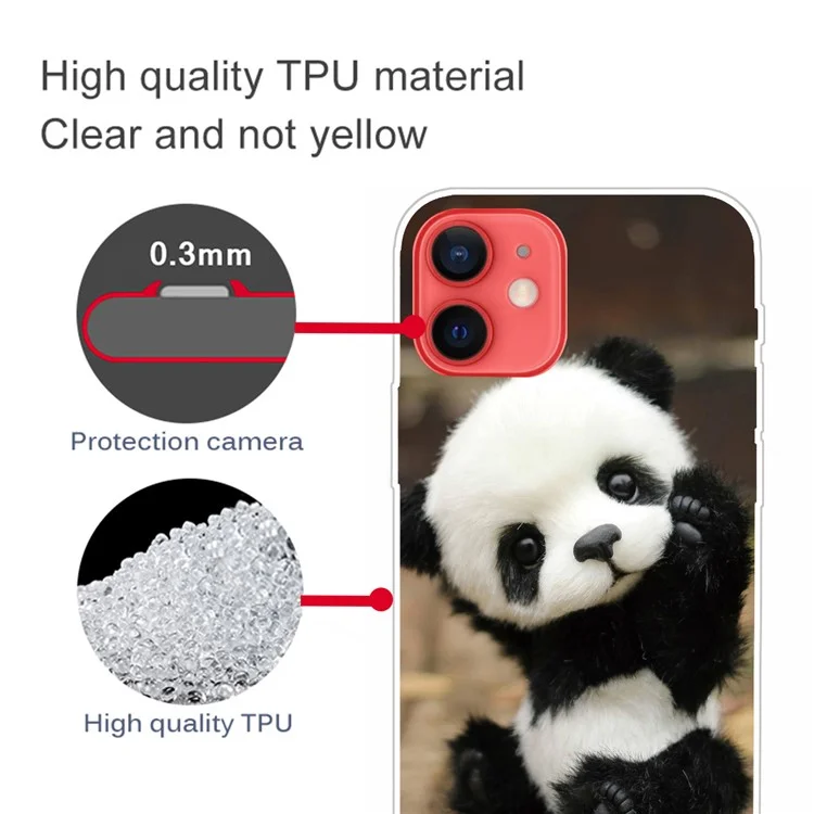 Funda Trasera de Impresión de Patrones IMD TPU para iPhone 13 de 6.1 pulgadas - Panda
