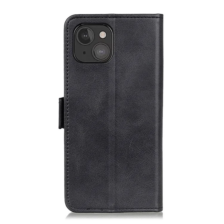 Étui de protection en cuir avec fermoir magnétique anti-chute pour iPhone 13 mini 5.4 pouces - Noir